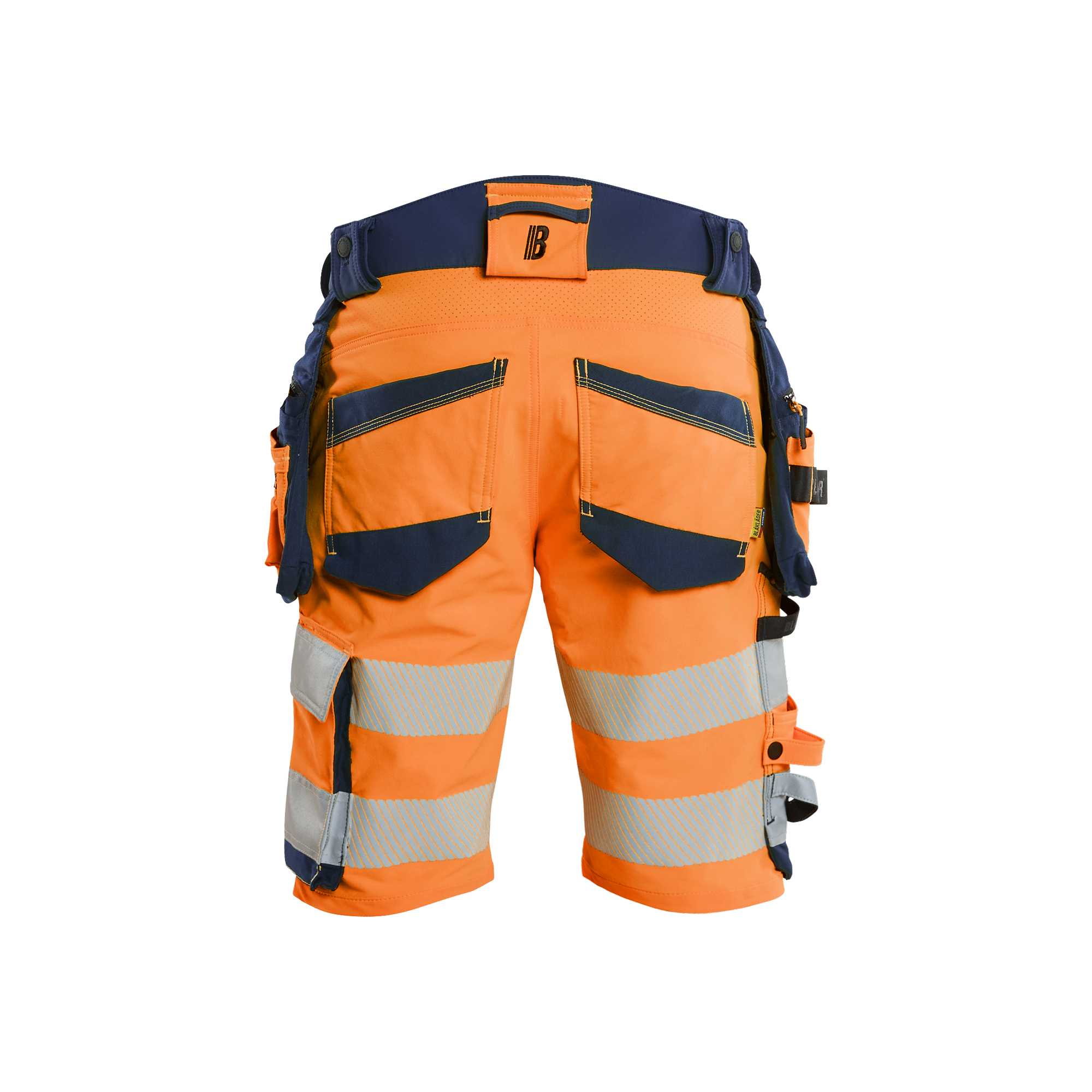 BLAKLADER 11201648 Hi Vis shorts 4 way stretch Hi Vis Reflective Work Shorts Men - double weave